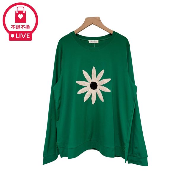 現貨7983｜花朵貼布繡長袖T-DF7407A6-福利品不退不換 