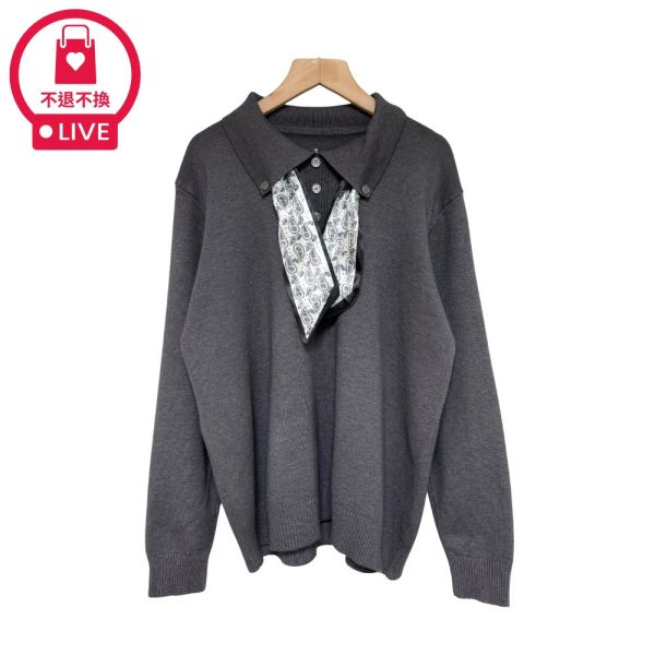 現貨9621｜領巾造型翻領針織衫-SH6111A6-福利品不退不換 