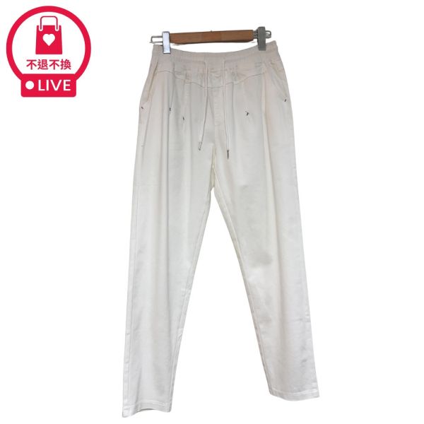 現貨7891｜鬆緊腰綁帶百搭休閒長褲-DF9258A6-福利品不退不換 