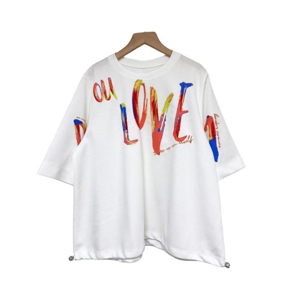 9879｜立體雙工藝！彩色塗鴉疊加刺繡寬版衫T-RP1051G9 