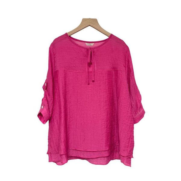 9949｜免熨燙！微皺肌理雙層下擺衫-RPB1139J2 