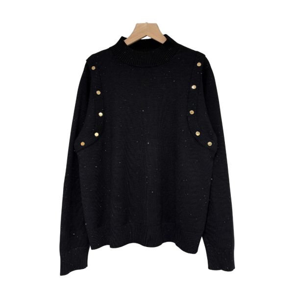 現貨8320｜亮片金釦造型縲縈針織衫 042 