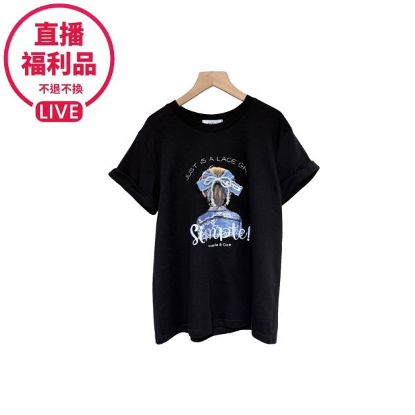 現貨7612｜女孩背影蝴蝶結珠T-RR8215B2-福利品不退不換 