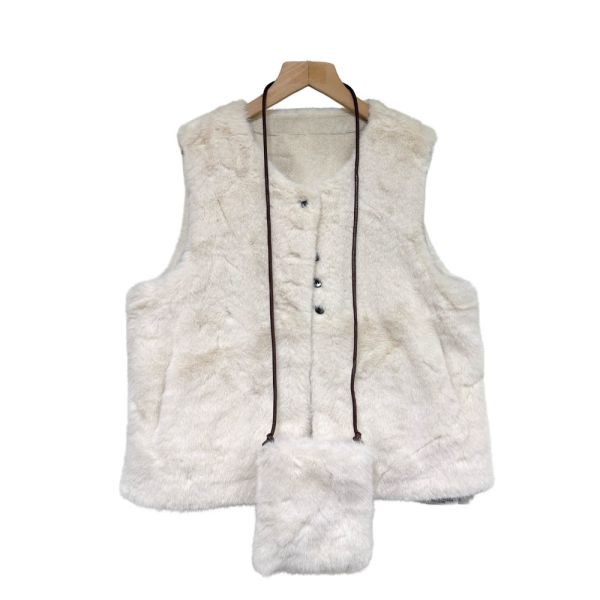 現貨9562｜仿兔毛小廢包短款開扣馬甲 MIA9002D3 