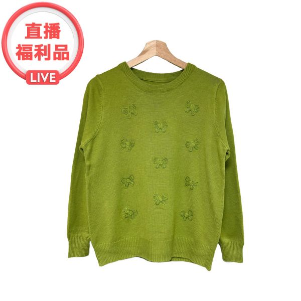 現貨 7099｜小蝴蝶結亮鑽針織衫-2色 YM3323 