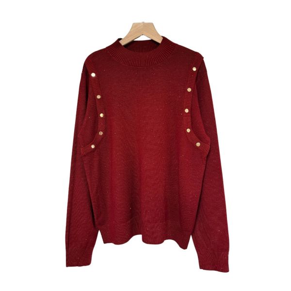 現貨8320｜亮片金釦造型縲縈針織衫 042 