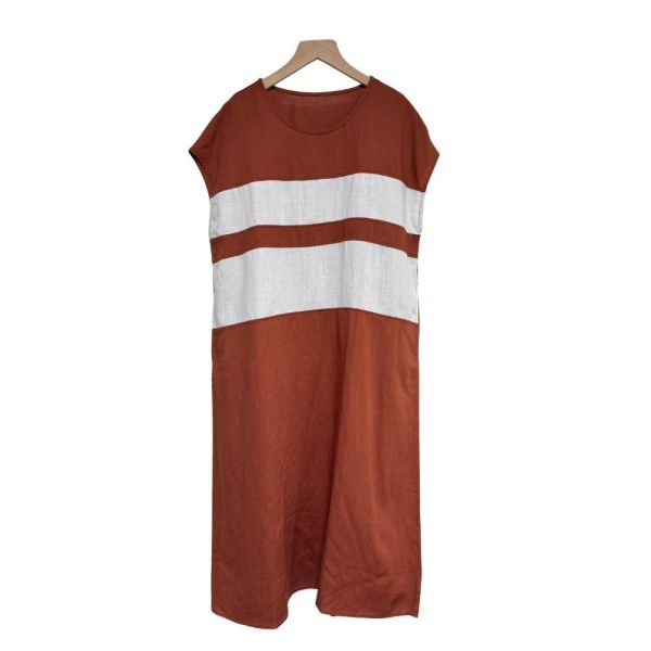 9905｜涼爽垂墜感・棉縈條紋法式背心洋裝-RP2046L8 