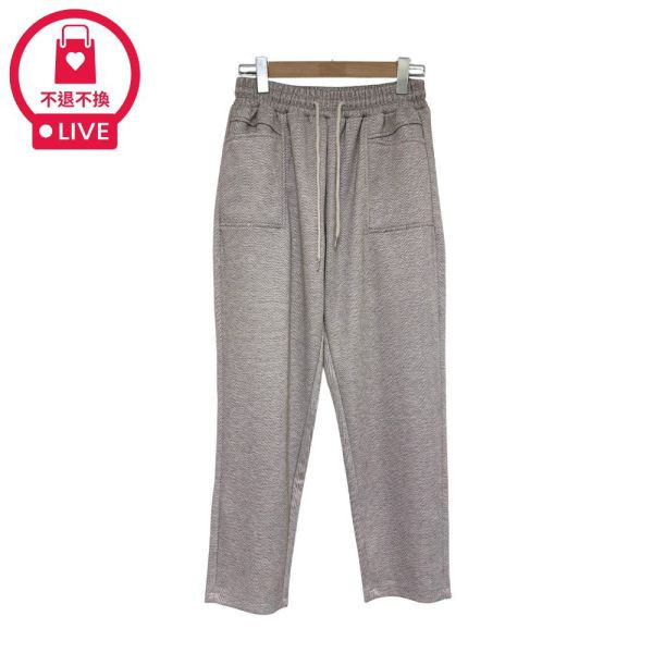 現貨96955｜幾何波浪織紋休閒長褲-DF9274B0-福利品不退不換 