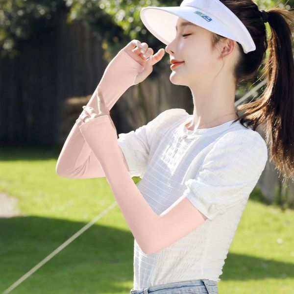 【買一送一】冰絲防曬袖套薄款夏季戶外必備-隨機出色 