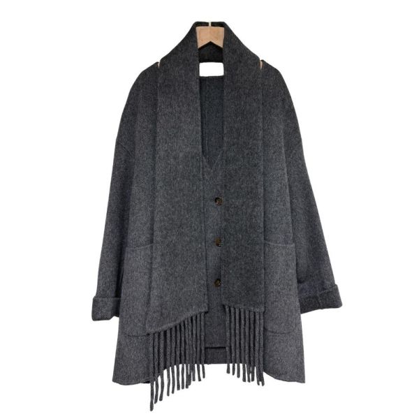 限量 9776｜買一送一概念！流蘇圍巾套裝大衣 199 