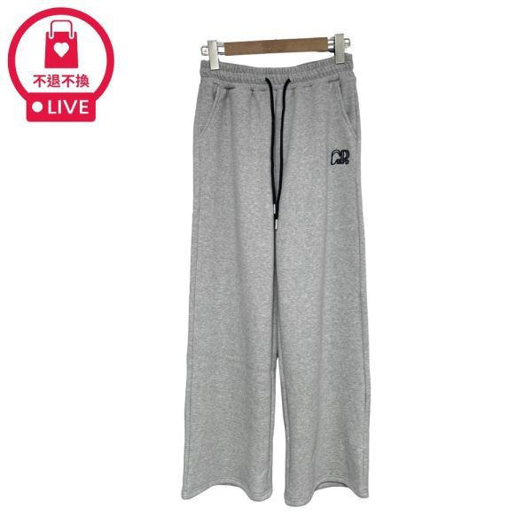 【兩件優惠】96666｜內抓絨垂墜刺繡綁繩糯米褲-SH8623B3-福利品不退不換 