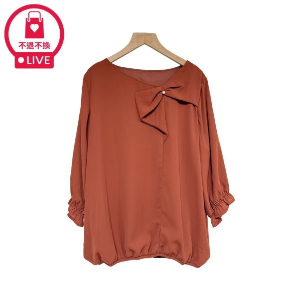 現貨7905｜蝴蝶結造型領雪紡上衣-SH12630A66-福利品不退不換 