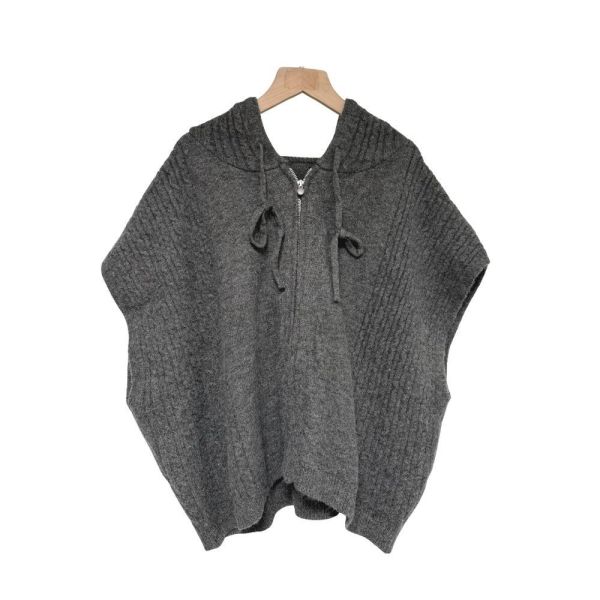 8296｜自訂款針織飛鼠袖連帽罩衫 042 