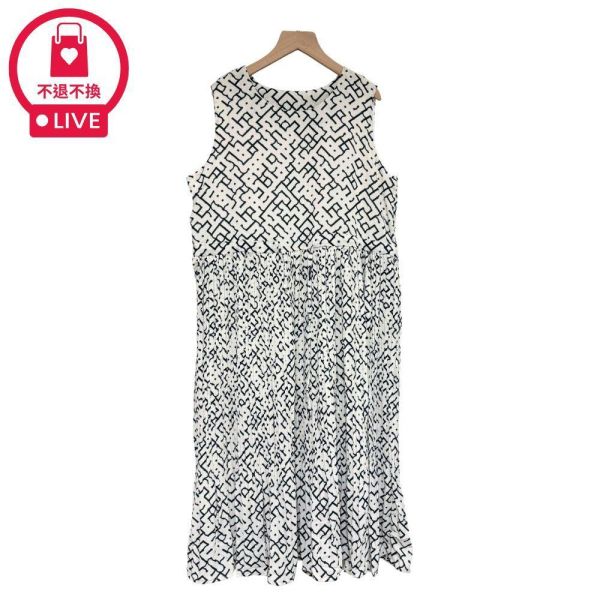 9940｜零思考穿搭・高腰修身迷宮紋洋裝-RR50172B6-福利品不退不換 