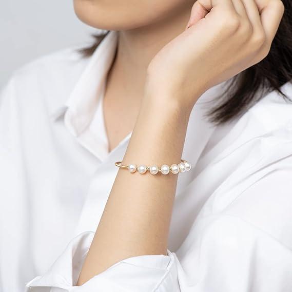 淡水珍珠開口式手鐲 