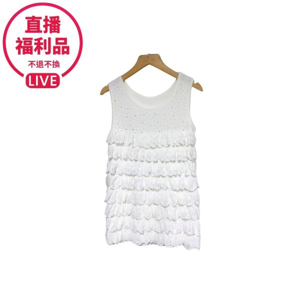 現貨7775｜蛋糕蕾絲燙鑽針織背心-YM9303A6-福利品不退不換 