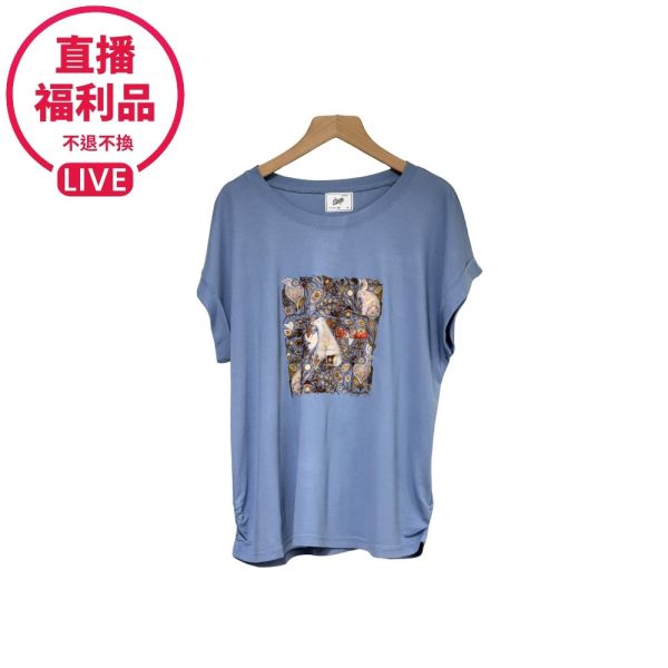 現貨7635｜名品風印花連袖上衣-DF5105A6-福利品不退不換 