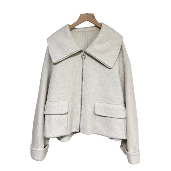 現貨+預購8275｜大翻領拉鍊羊毛雙面呢外套 159 