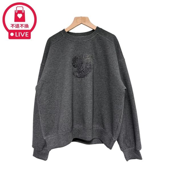 9740｜亮鑽蝴蝶結立體綴飾衛衣-LAC300380B7-福利品不退不換 