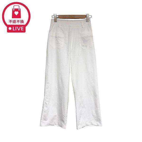 98555｜輕奢都會風・刺繡點綴大口袋高腰直筒褲-KY367A6-福利品不退不換 