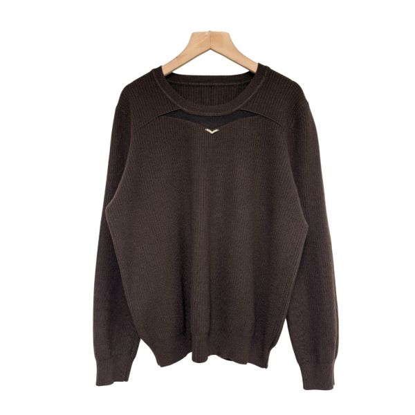 現貨8309｜鑽飾網紗拼接莫代爾針織衫 033 