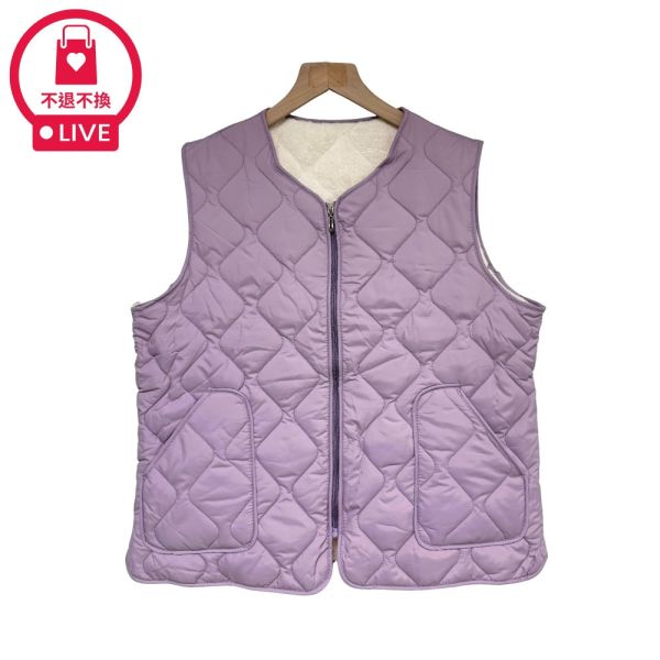 現貨9523｜拉鍊菱格夾棉內刷毛馬甲-DF301A6-福利品不退不換 