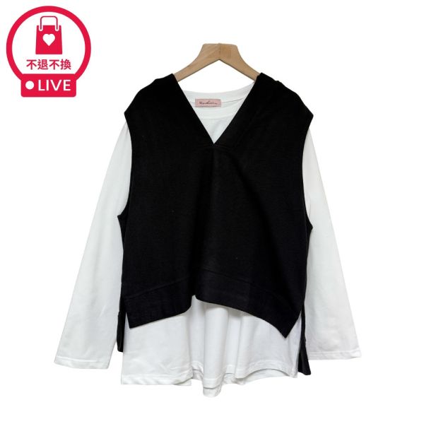 現貨9616｜兩件式針織連帽罩衫上衣-SH8611B3-福利品不退不換 