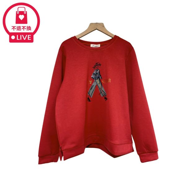 現貨7985｜紐約女子印花太空棉長袖T-DF7415A6-福利品不退不換 