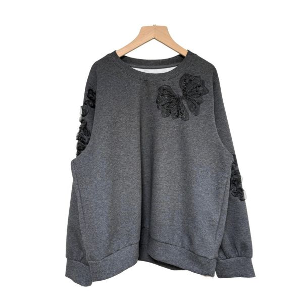 現貨9656｜手搖繡紗造型長袖T-LAC300356D2 