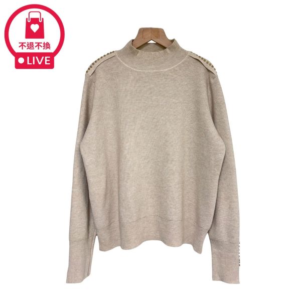 現貨9649｜金扣肩線高級感針織衫-LAC500008B8-福利品不退不換 