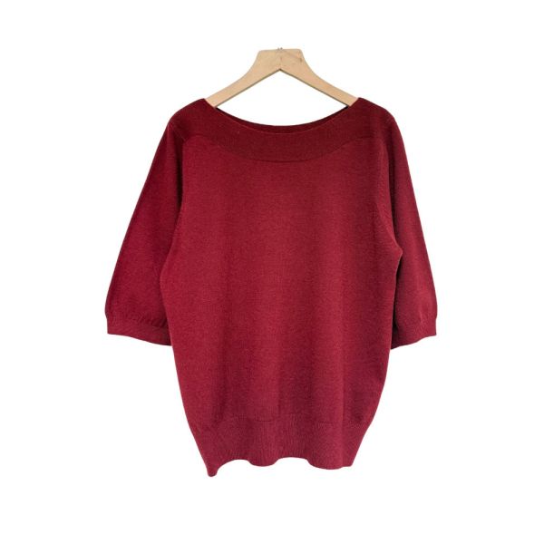 現貨8291｜自訂款船領五分袖縲縈針織衫 033 