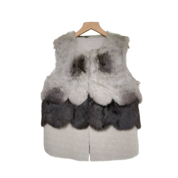 現貨9540｜兔毛層次人造皮羔毛馬甲-MIA8961G8 