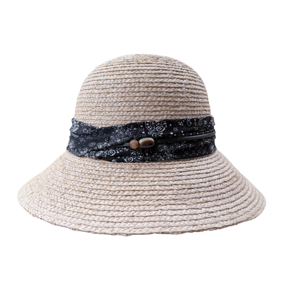 9910｜法式復古拉菲草編織圓頂草帽-D0 