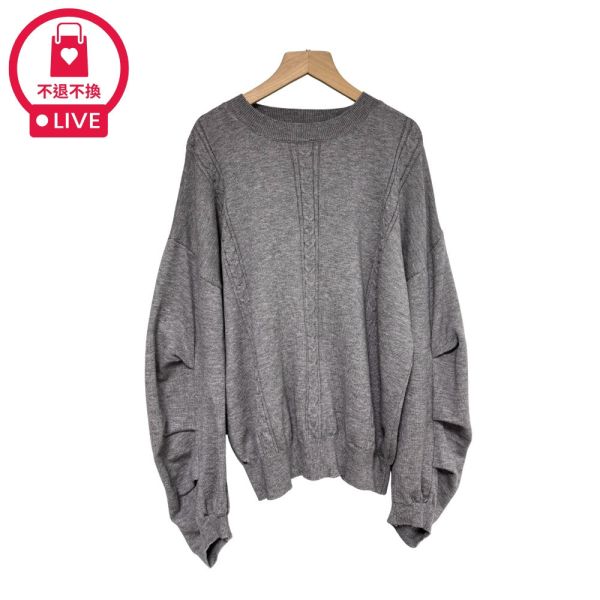 現貨9672｜打摺泡泡袖落肩針織衫-SH1627B2-福利品不退不換 