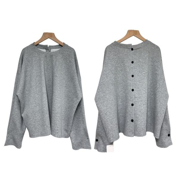 9747｜背影殺手・質感排釦圓領衛衣-LAC300384B3-福利品不退不換 