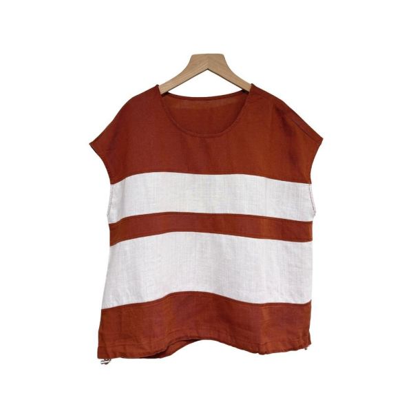 9904｜涼爽垂墜感・棉縈條紋法式袖衫-RP2045I2 