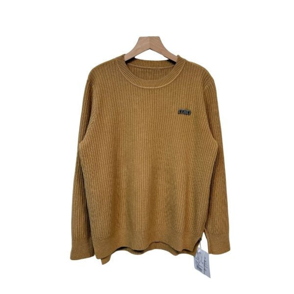 現貨82366｜自訂款可拆別針圓領坑條針織衫 037 