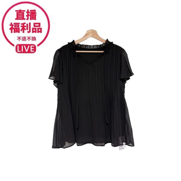 現貨7426｜綁帶雪紡壓褶上衣-RR5928B0-福利品不退不換 