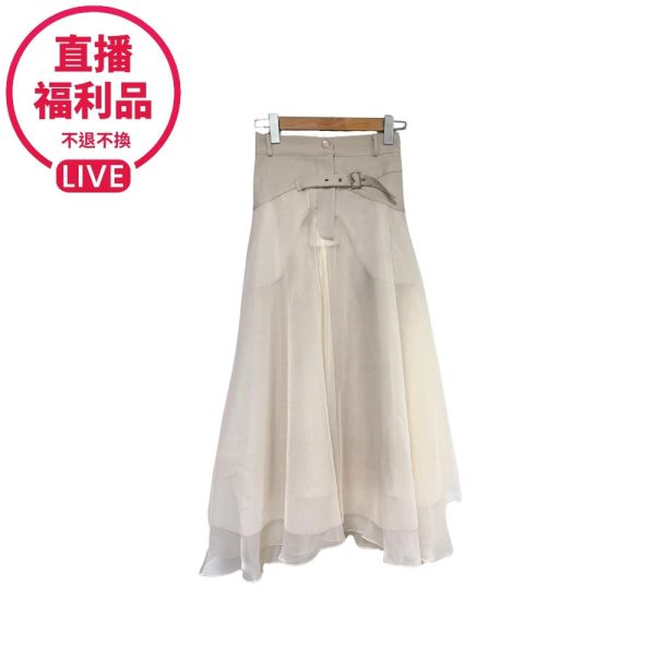 現貨7498｜工裝風網紗拼接A字裙-LA002F8 