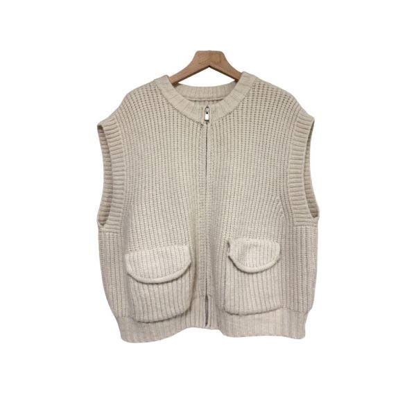 現貨8297｜自訂款雙口袋拉鍊針織馬甲 041 