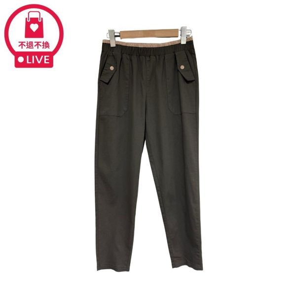 9820｜休閒不單調・大口袋拼接設計小直筒褲-DF9280A6-福利品不退不換 