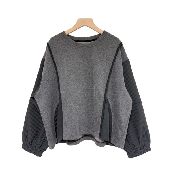 現貨9544｜設計感異材質壓褶拼接衛衣-LA300298C5 