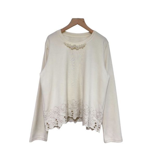 現貨7998｜不規則大小珠珠花邊下擺造型上衣-LA300053C5-福利品不退不換 