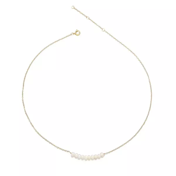 法式優雅天然淡水珍珠米粒項鍊 