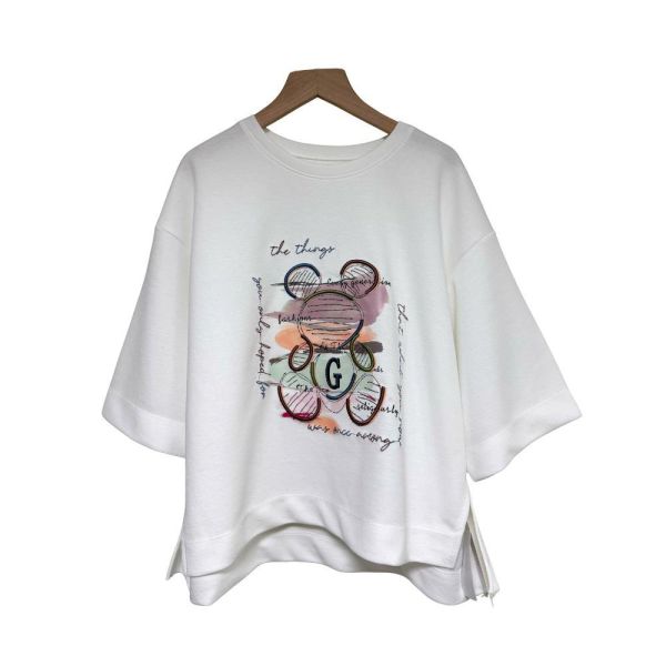 9815｜韓系街頭感・刺繡線條感暈染小熊棉衫-RP1019G5 