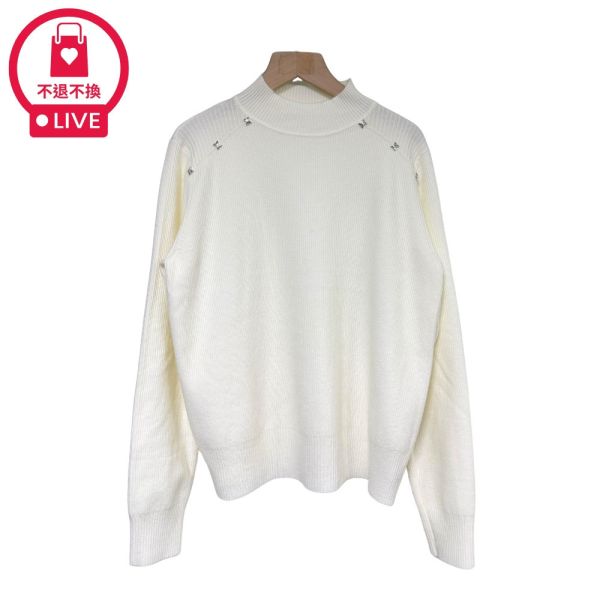 現貨8338｜肩綴星芒半高領莫代爾針織衫-028-福利品不退不換 