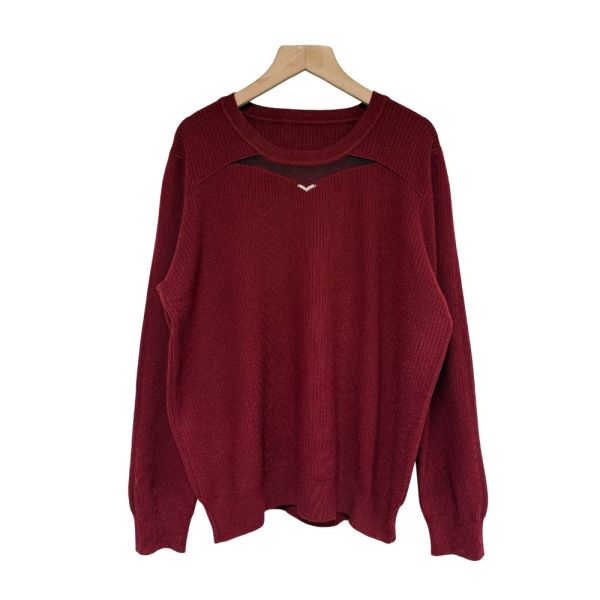 現貨8309｜鑽飾網紗拼接莫代爾針織衫 033 