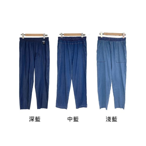 【買二送一】6071｜萊賽爾天絲牛仔褲 涼感居家休閒休閒褲鬆緊腰 加大尺碼-福利品不退不換 