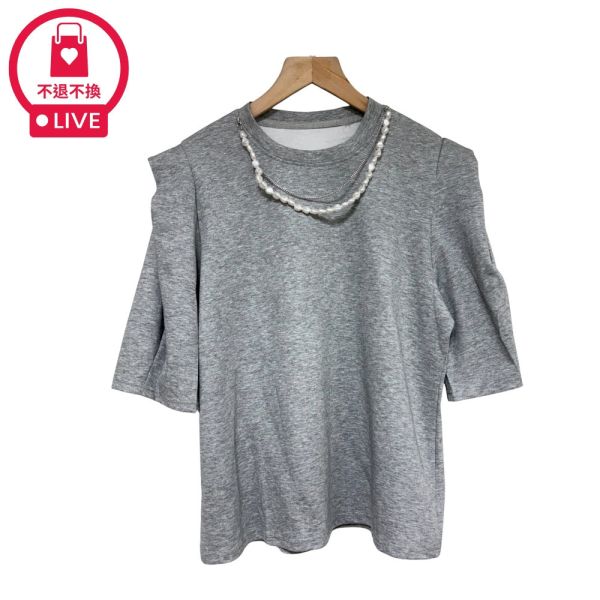 現貨7865｜項鍊造型飛飛袖圓領上衣-RR7163A9-福利品不退不換 