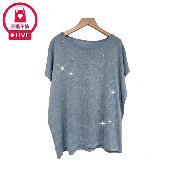 8365｜星河漫步・流光水鑽抽象線條針織衫-035-福利品不退不換 